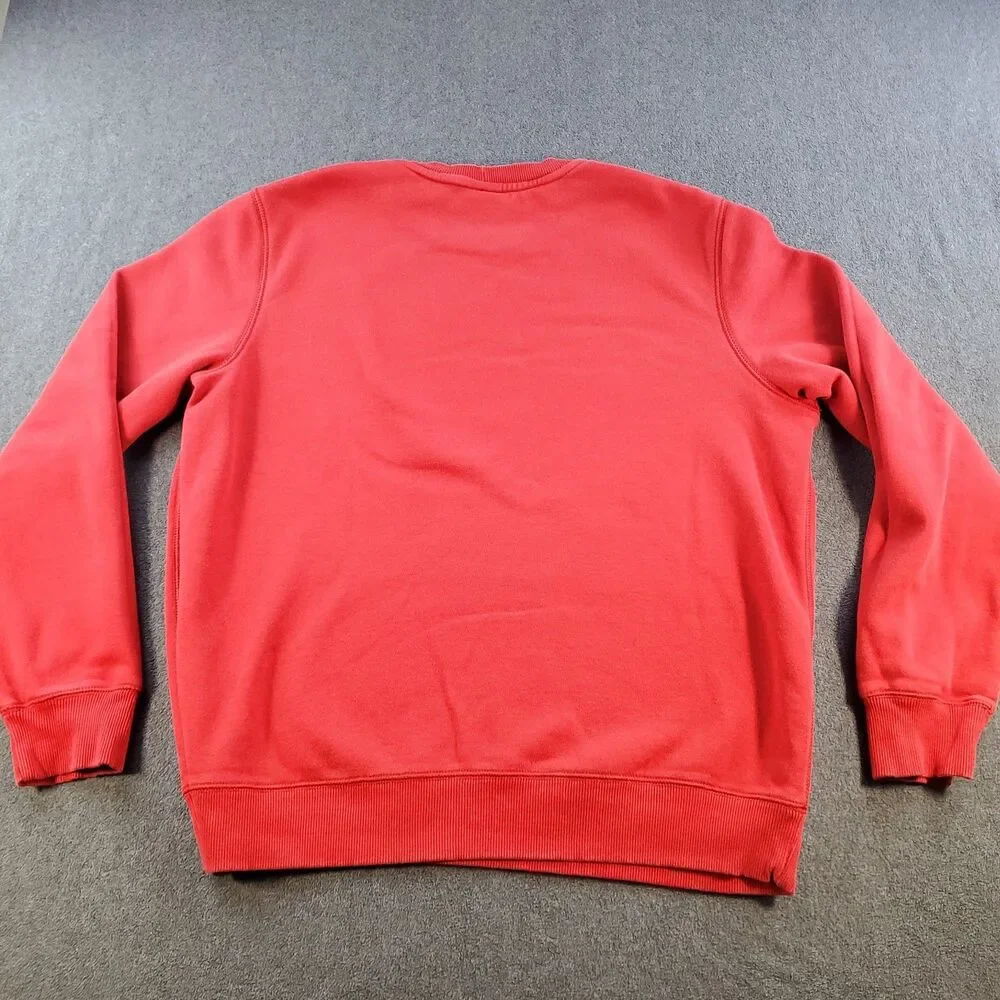 Nike Sweatshirt Men’s Large Red Classic  Swoosh Logo Athletic Pullover Fleece Li